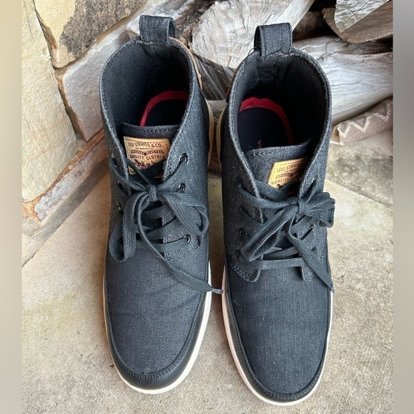 Levi’s Hi-top denim mens casual canvas lace up sneakers Sz-9. F - Picture 3 of 12